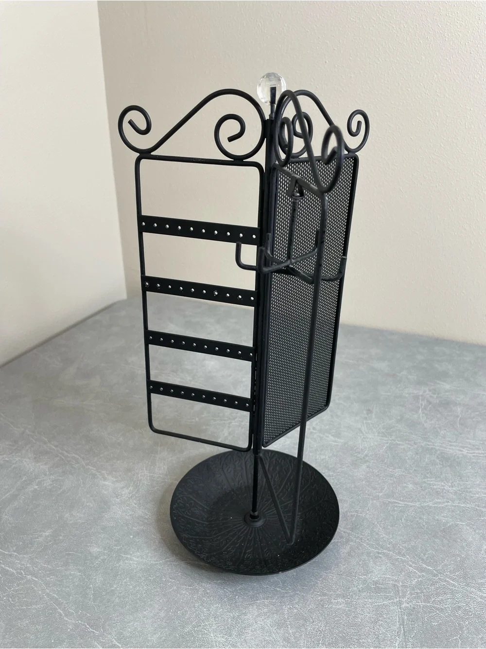 Black Rotating Jewelry & Earring Organizer Stand